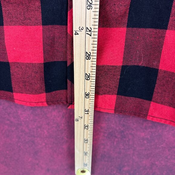 DESIGN IN ITALY FLANNEL MEN'S RED & BLACK BUTTON-UP BUFFLO PLAID SHIRT, SIZE XL - Picture 7 of 11